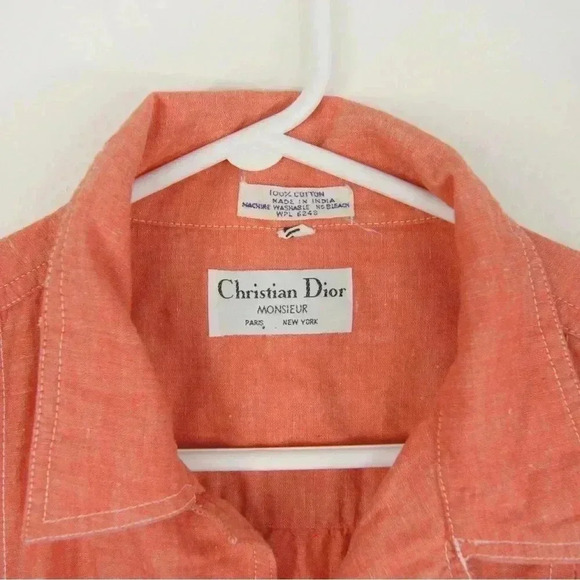 Vintage Christian Dior Monsieur Short Sleeve Button Down Blouse Shirt - Picture 5 of 5